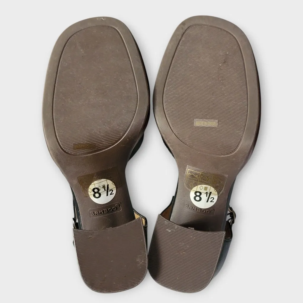 Bamboo Secretive Black Chunky Heel Mary Jane Faux Leather Shoes Size 8.5 - Image 8