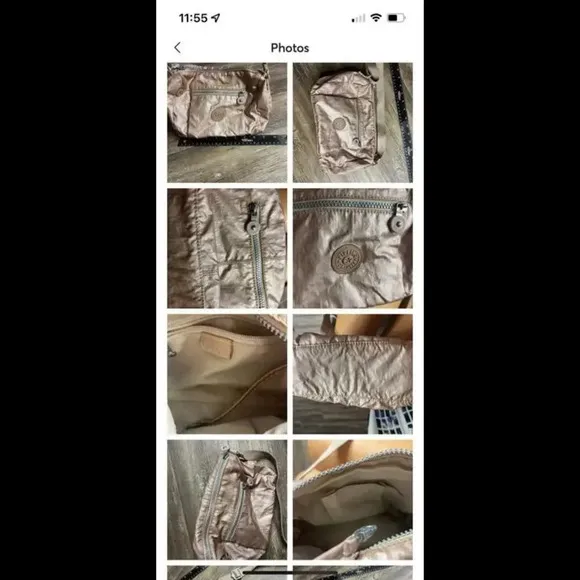 Kipling Reth Crossbody Purse Shoulder Bag Metallic Pink Adjustable Shimmer - Image 2