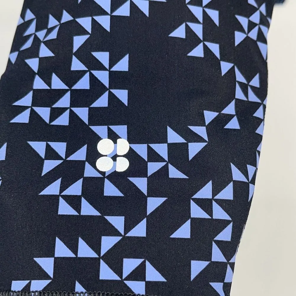 Sweaty Betty Womens Geo Print Zero Gravity 7/8 Hi-Rise Leggings Blue Black Small - Image 6