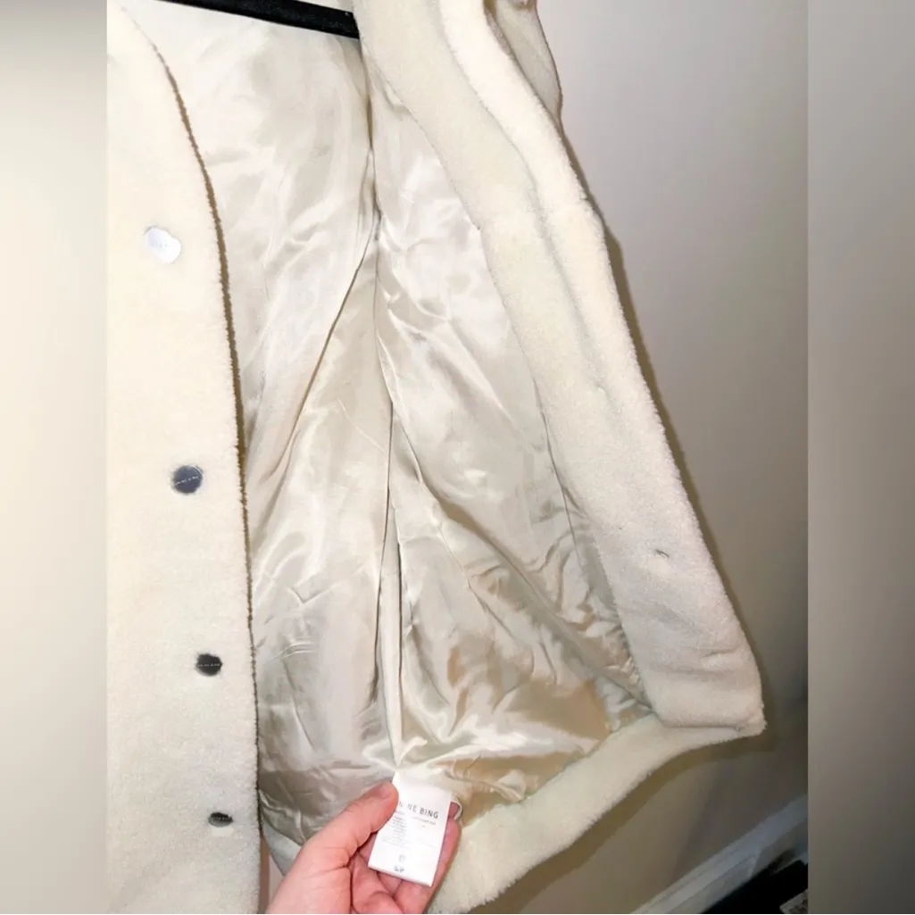 Anine Bing faux shearling oversized bomber jacket apres ski cabincore teddy - Image 9