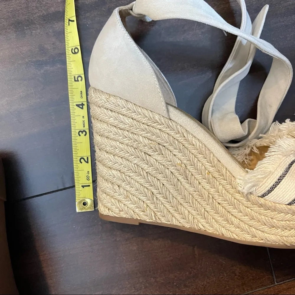 SPLINDID Frayed Ankle Tie Canvas Rope Wedge Espadrilles In Natural - Image 6