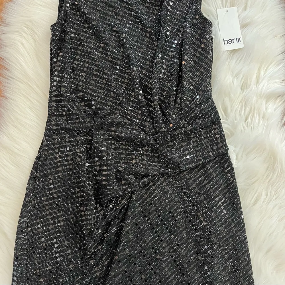 Bar III Black Metallic Shiny holiday Dress - Image 6