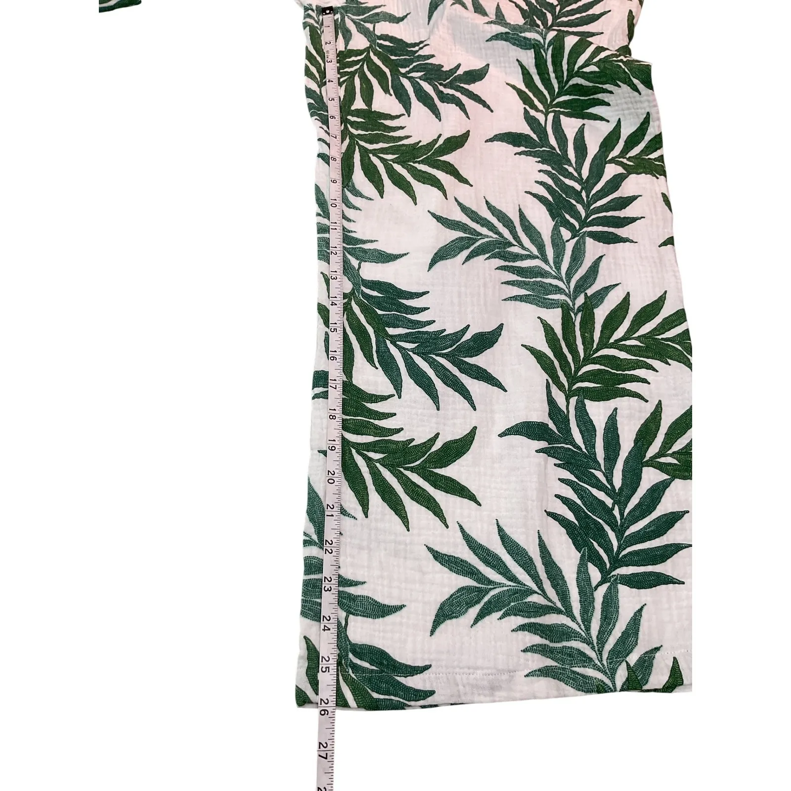 JOYSPLN Women's Tropical Leaf Print Off Shoulder Top Wide Leg Pants Set S White Size undefined - Image 10