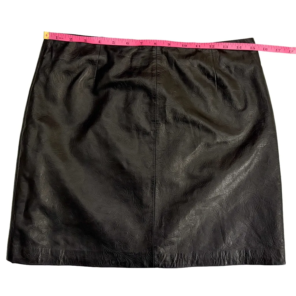 Siena Studio Black Embossed Leather Mini Skirt | Size 6 - Image 11