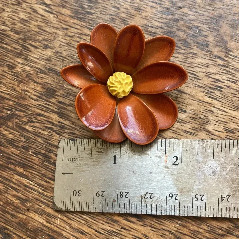 Lot of 7 vintage pins / brooches floral, rhinestine gold silver - Image 4