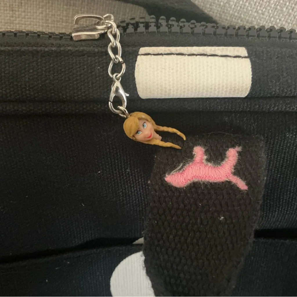 Victoria’s Secret PINK laptop carrying case messenger bag black white polka dot - Image 9