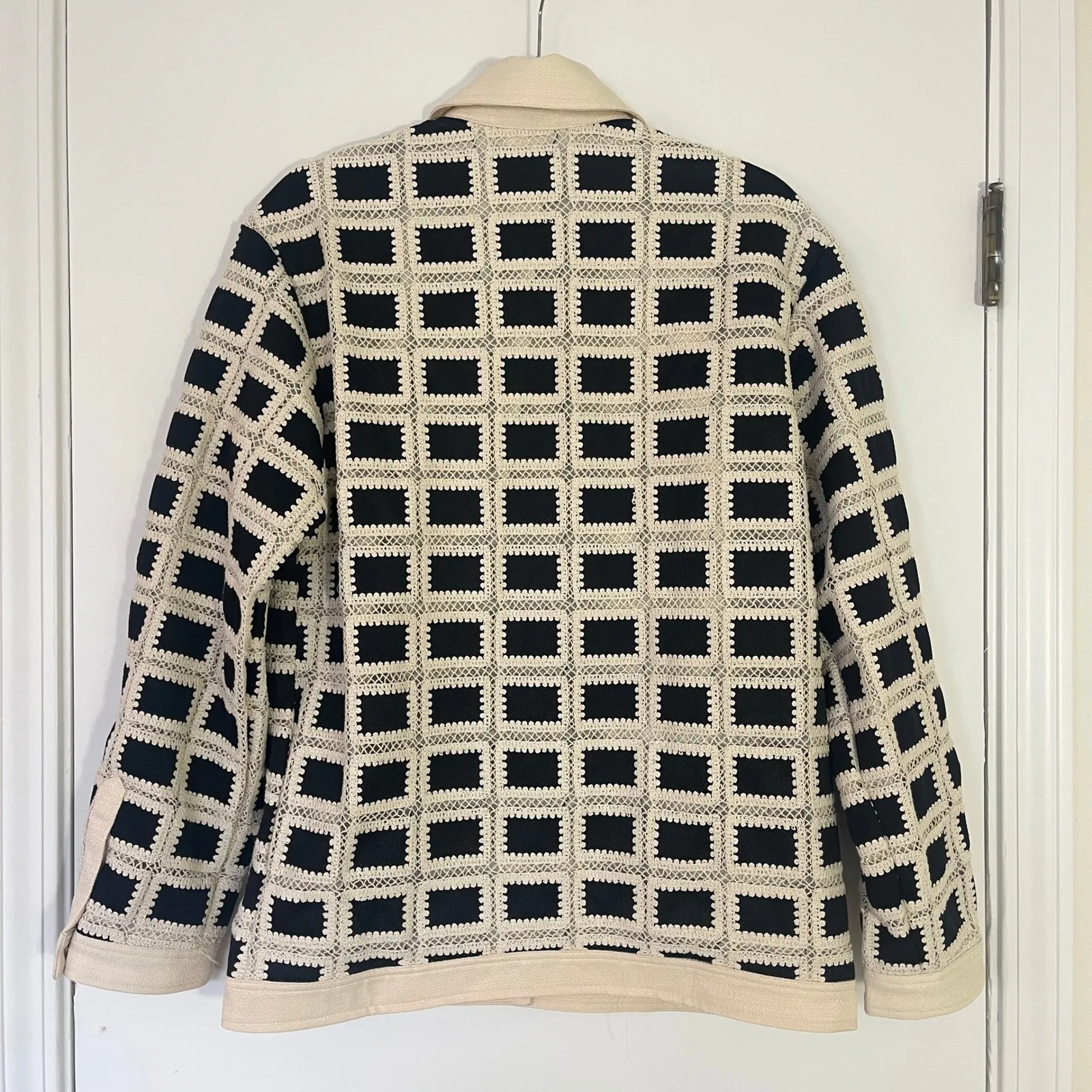 Anthropologie English Factory $210 Oversized Crochet Shirt Jacket Size Medium - Image 9