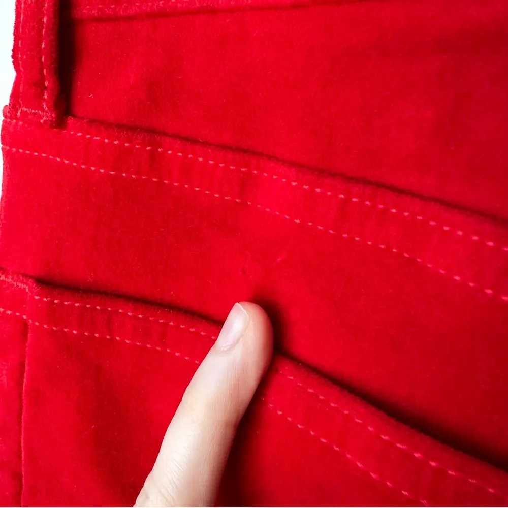 Re/Done Originals Revolve Red Velvet Crop Kick Flare Pants - Image 8