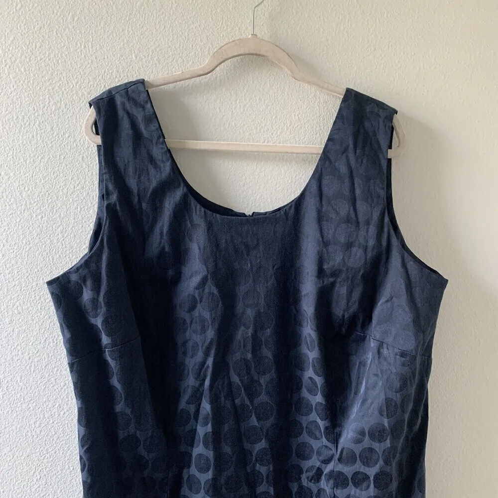 Maggie Barnes Womens Plus Size 22W Blue Polka Dot Sleeveless Sheath Dress - Image 2