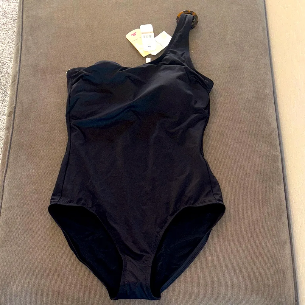 Tommy Bahama Black One-Shoulder Swimsuit - Image 4