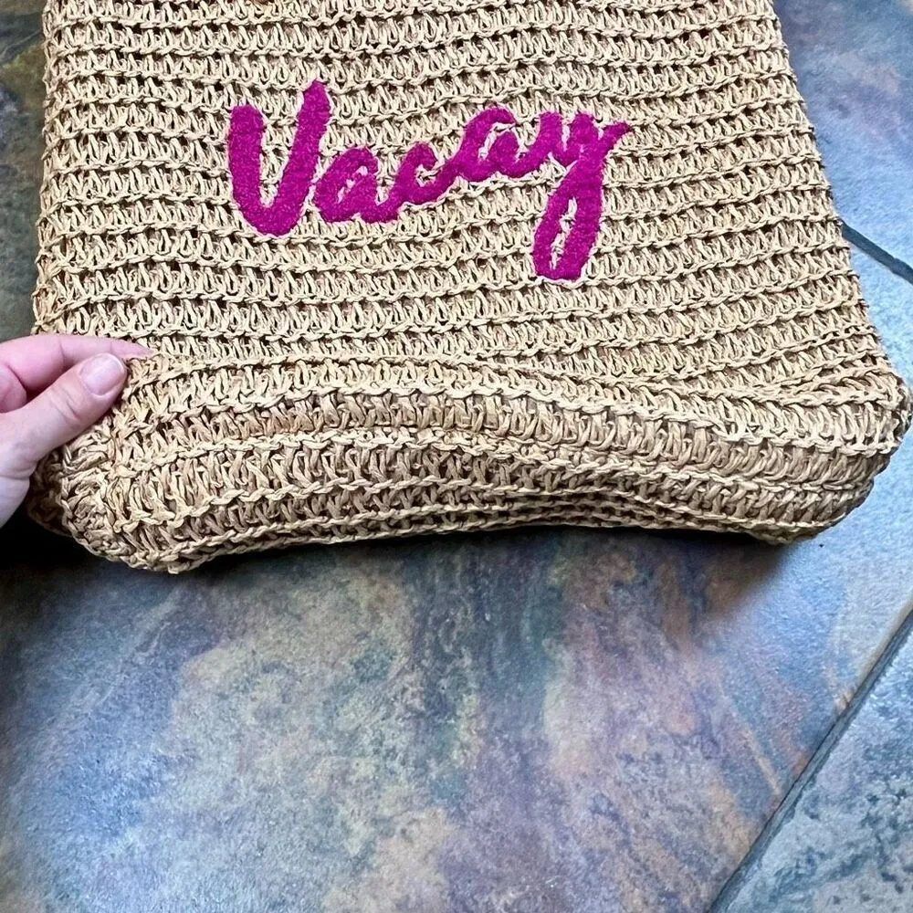 Vacay Beach Tote Bag Brown - Image 9