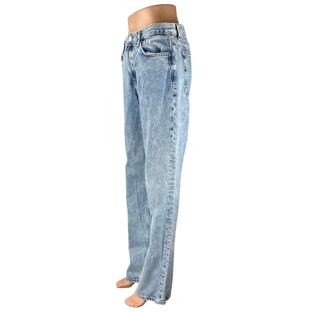 MNG Mango Women's Blue Light Wash High Rise Straight Leg Denim Jeans Size 8 - Image 2