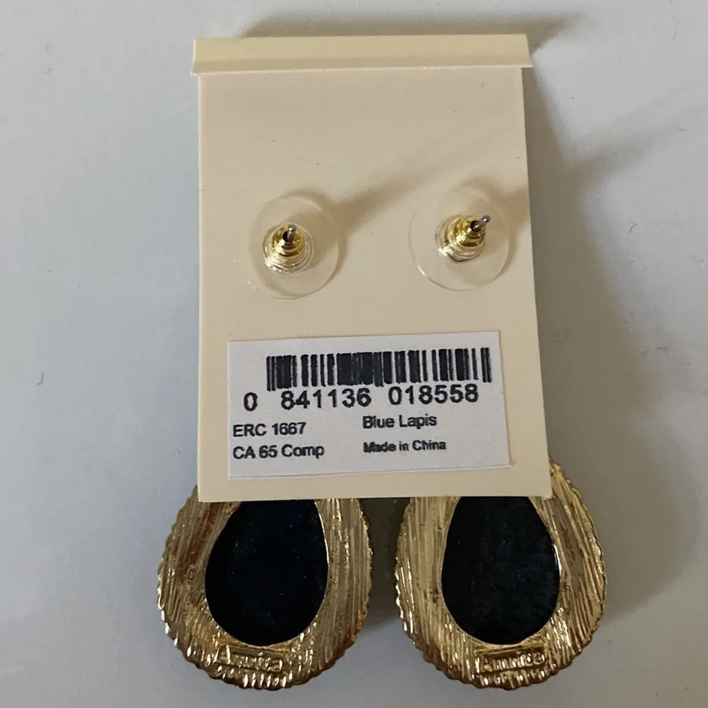 Amrita Singh Shelter Island lapis blue and Australian crystal drop earrings. NWT - Image 3