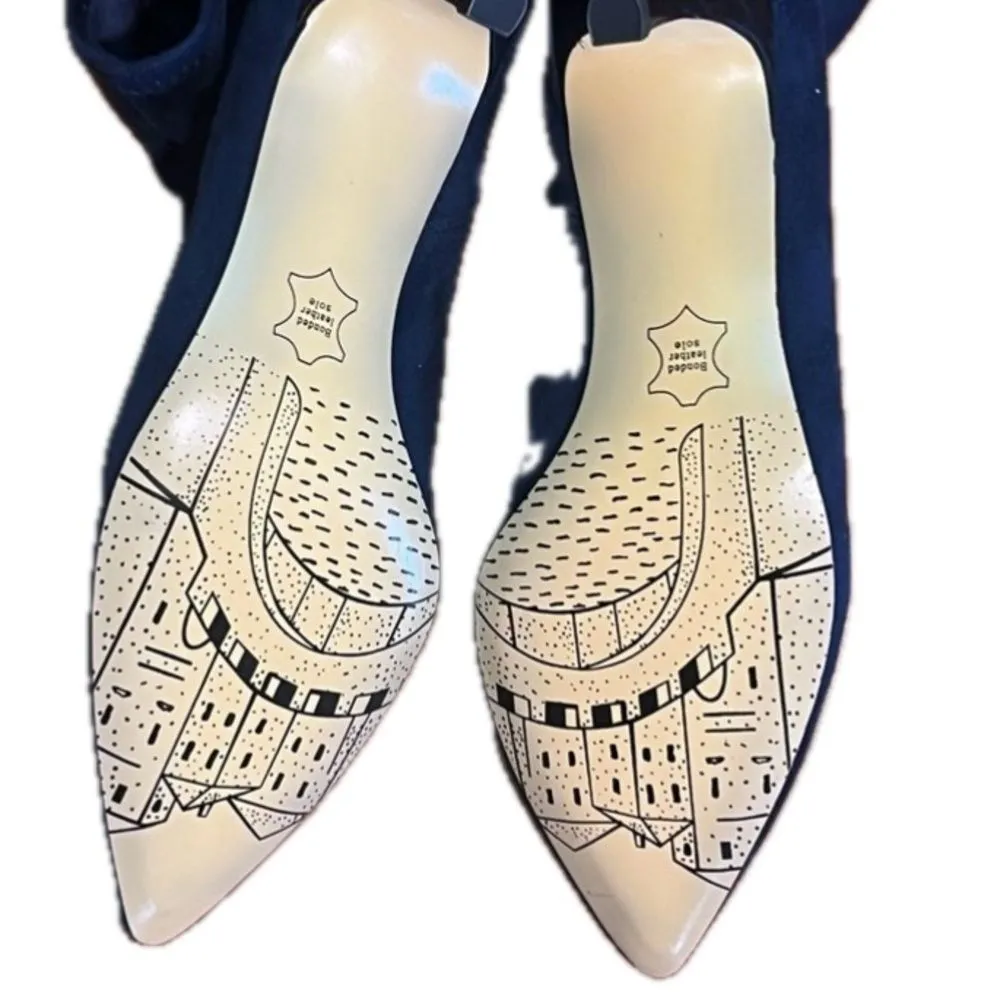 Bella Vita Stephanie II Kitten Heel Faux Suede Ankle Boots Navy Size 7.5 - Image 8