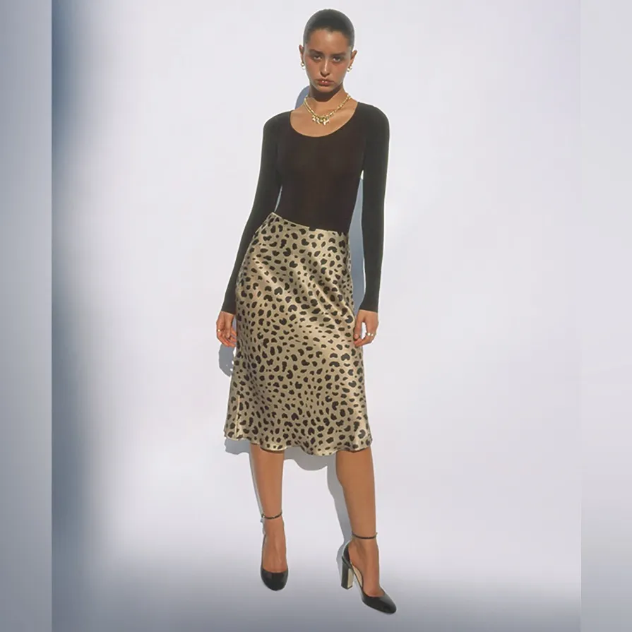 RÉALISATION PAR Naomi Silk Slip Skirt, Wild Things, Small - Image 2