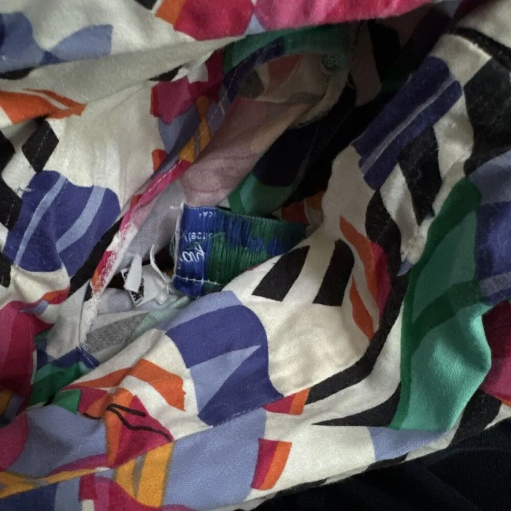 Gay Boyer High Waisted VTG Floral Multicolor Cropped Elastic Band Pants 14 READ - Image 11