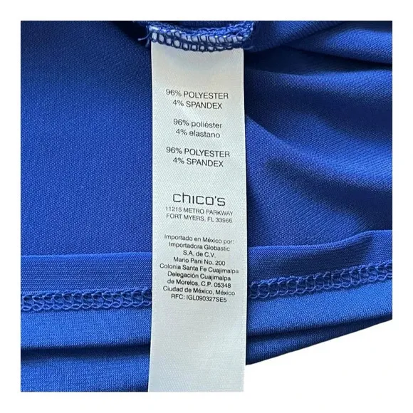 Chico's The Ultimate‎ Tee Asymmetrical Blue Top 3/4 Sleeves Women Size XL - Image 5