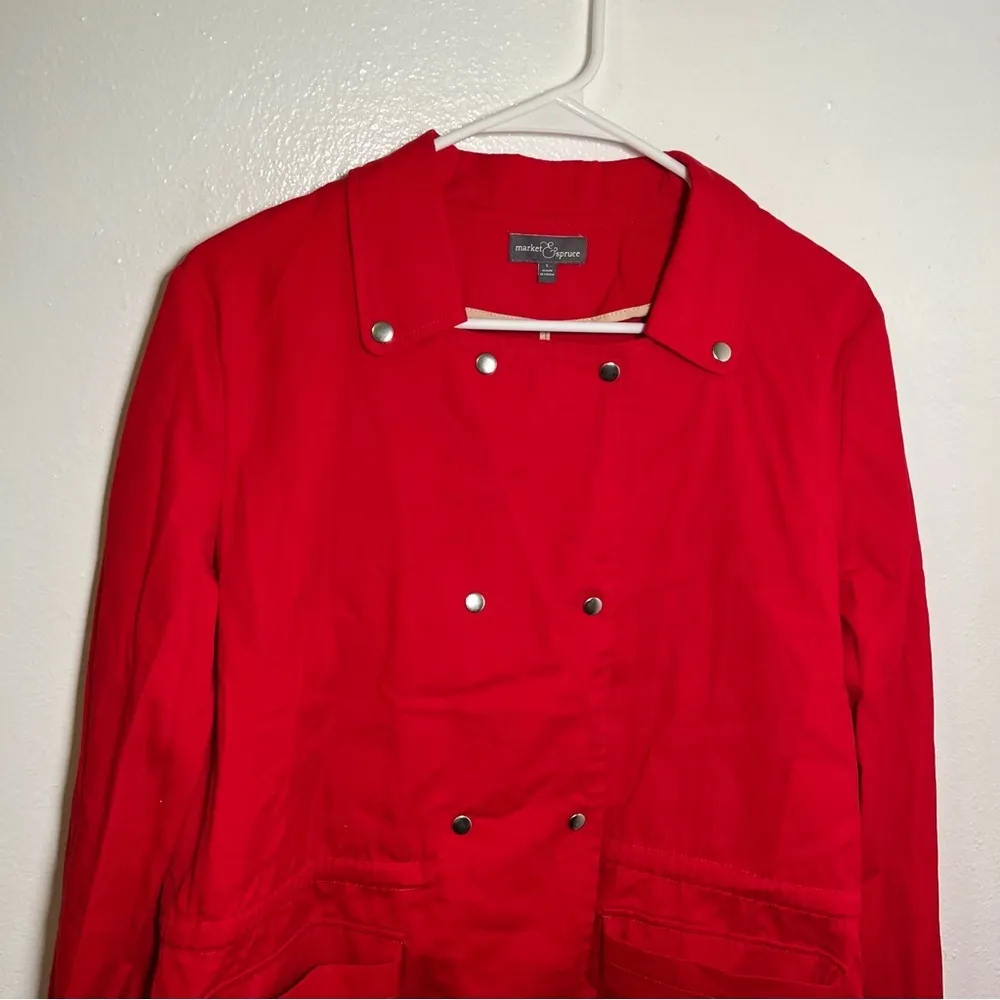 Market & Spruce Double Breasted Jacket Red - Image 3