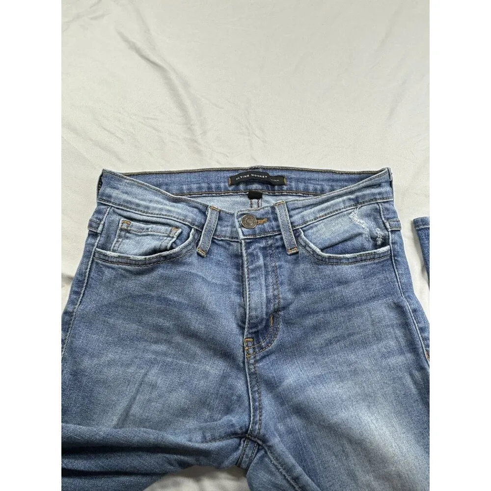 Flying Monkey Platinum Distressed Skinny Jeans  Size 25  Denim - Image 2