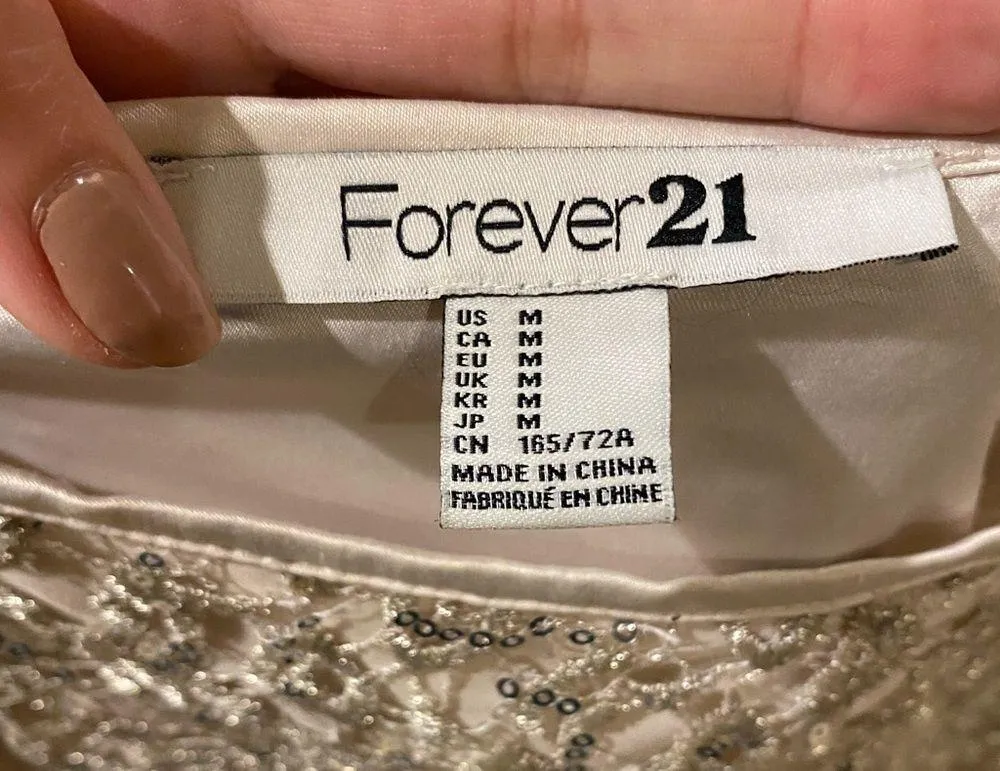 Champagne Sequins Skirt Size M - Image 6