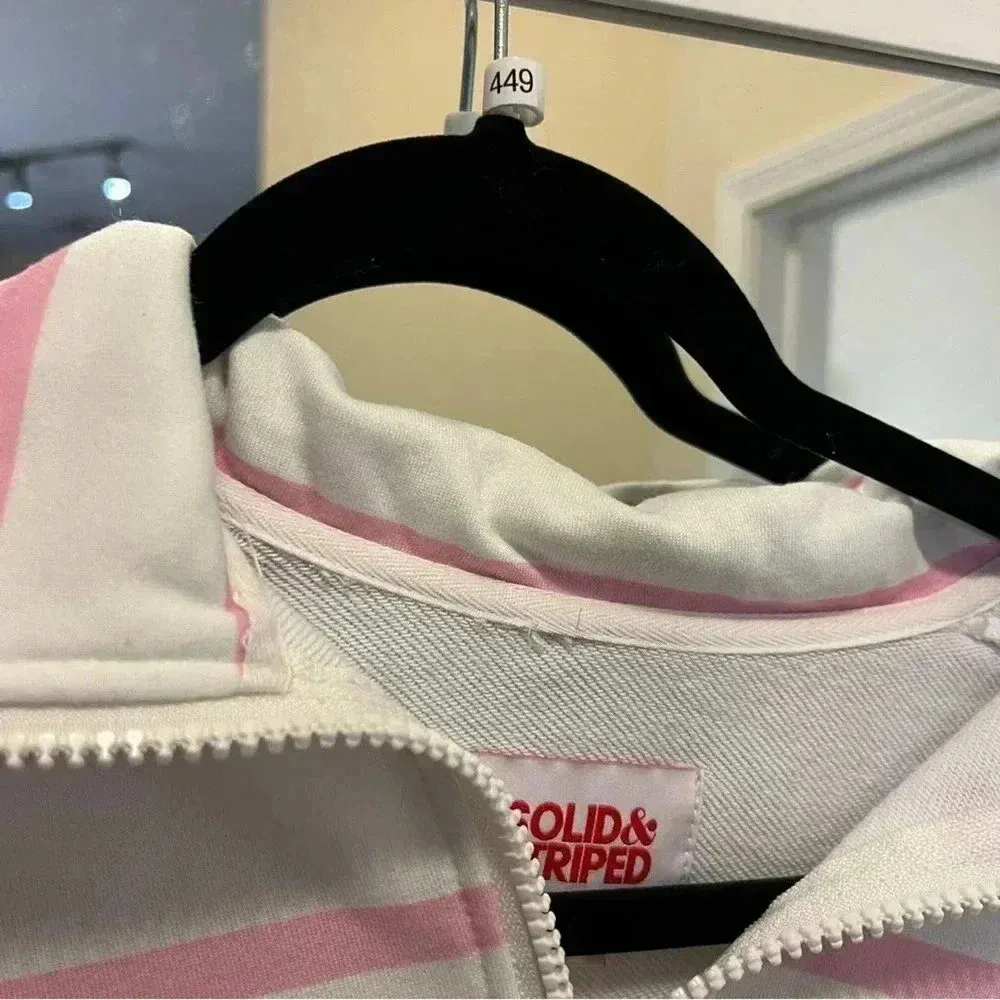 449 Solid & Striped® Quarter-Zip Pullover Sweatshirt in Colorblock Stripe - Image 4