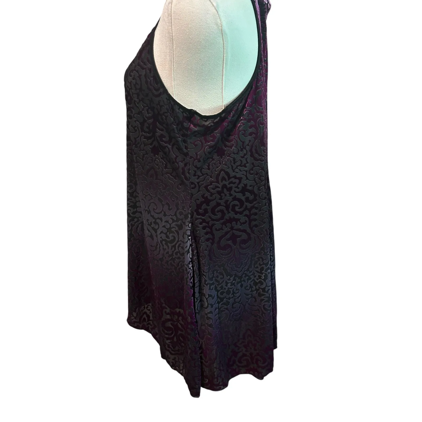 ND Tank Velvet Burnout Tank Top Raspberry Purple Women Petite XL Boho Chic Goth - Image 5