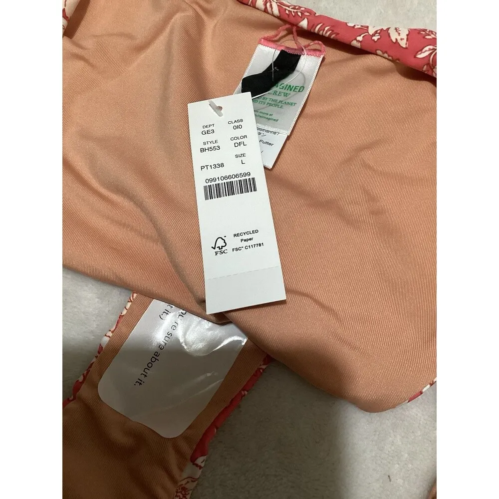 J. Crew Pink Floral Cheeky Bikini High Waist Swim Bottom L - Image 4