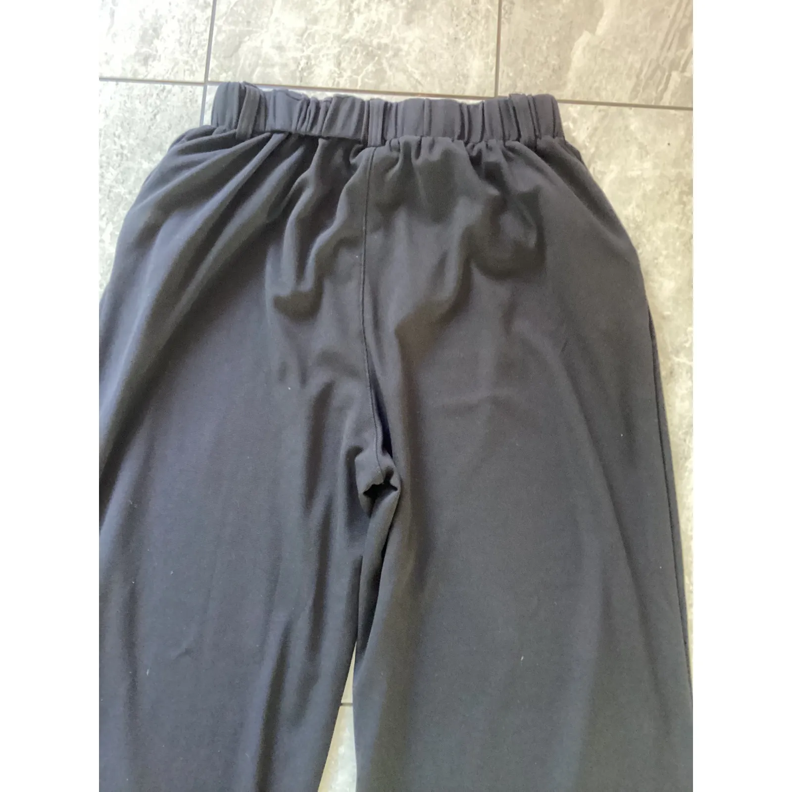 Halara Wide Leg Pants Elastic Waist Pleated Cropped Black Women L Tall - Image 4