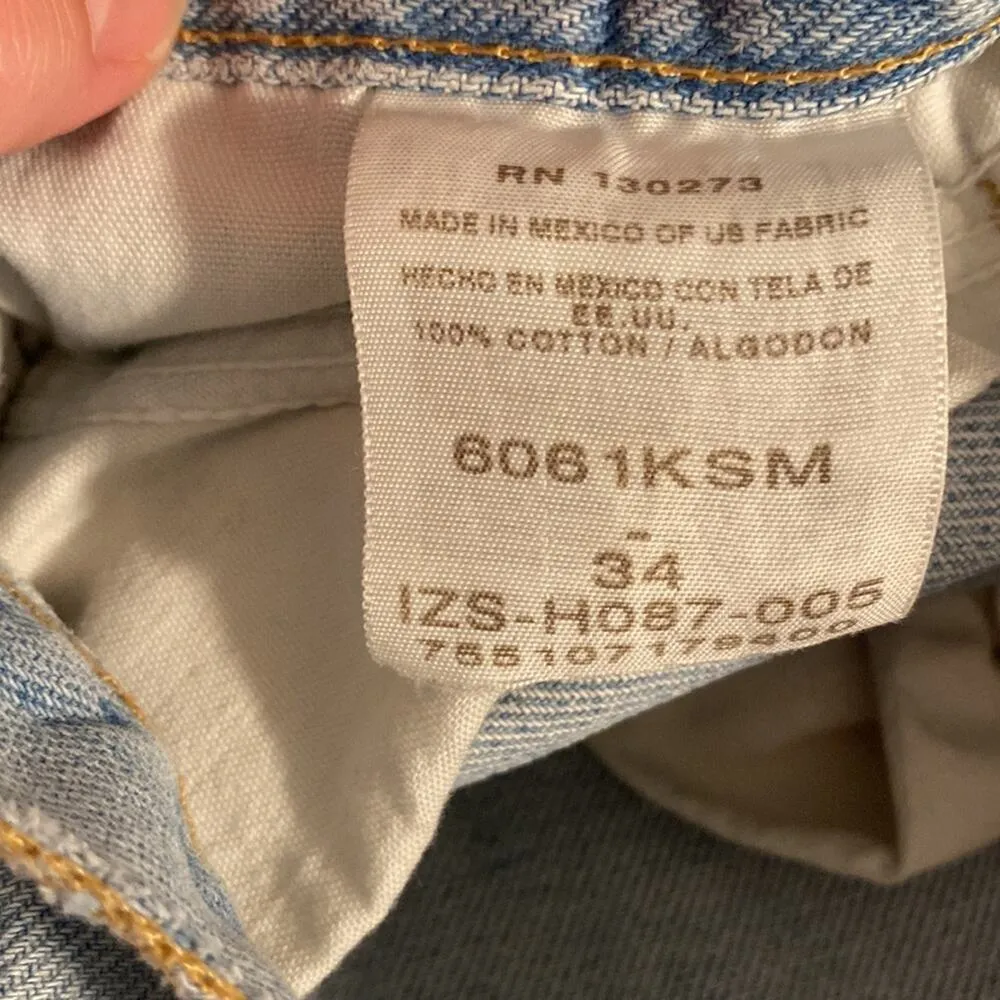 Vintage Wranglers Distressed Thrashed High Waisted Baggy Jean Shorts Size 34 - Image 8