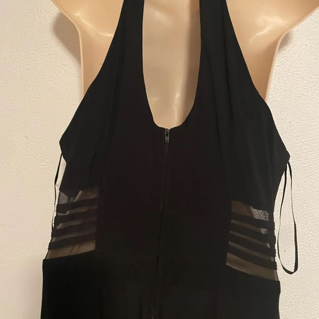 B. Smart Black Dress with Sheer Accents - Image 2