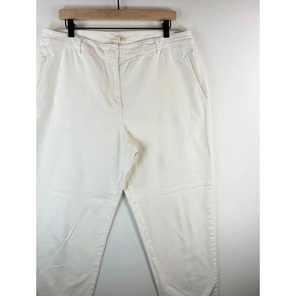 Eileen Fisher Womens Pants White Chino Organic Cotton Mid Rise Stretch Size 14 - Image 5