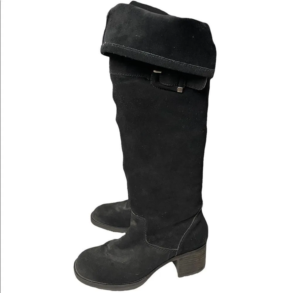 Zodiac Aussie Over the Knee Boots Black Sueded Buckle Heel Round Toe Size 9 - Image 7