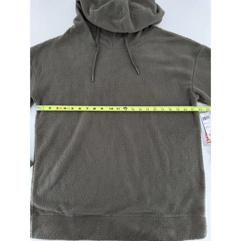 32 Degrees Heat Sherpa Hoodie Size L Sweatshirt Tunic Soft Cozy Pullover Brown - Image 5