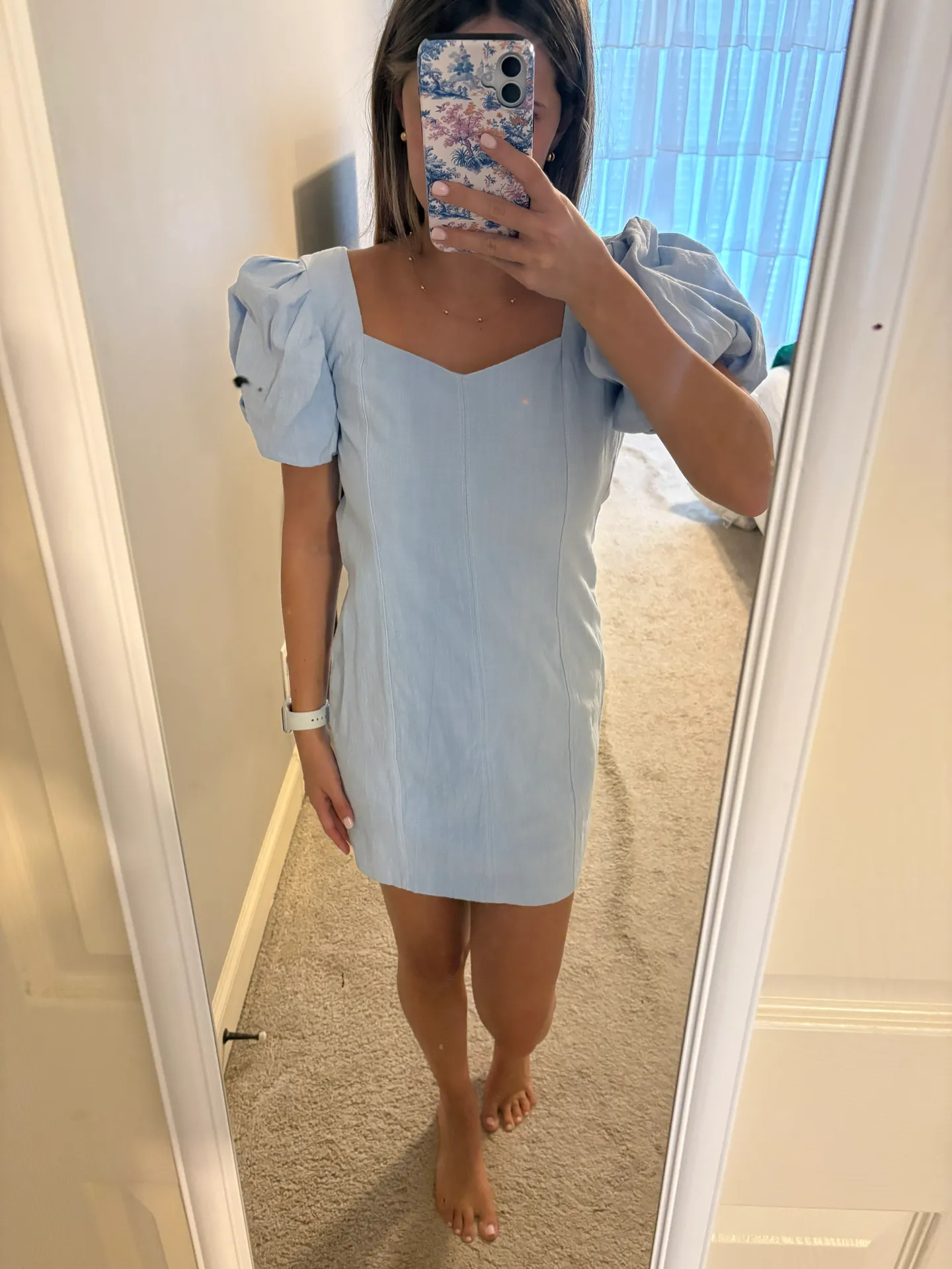 Small Light Blue Mini Dress Size M - Image 2