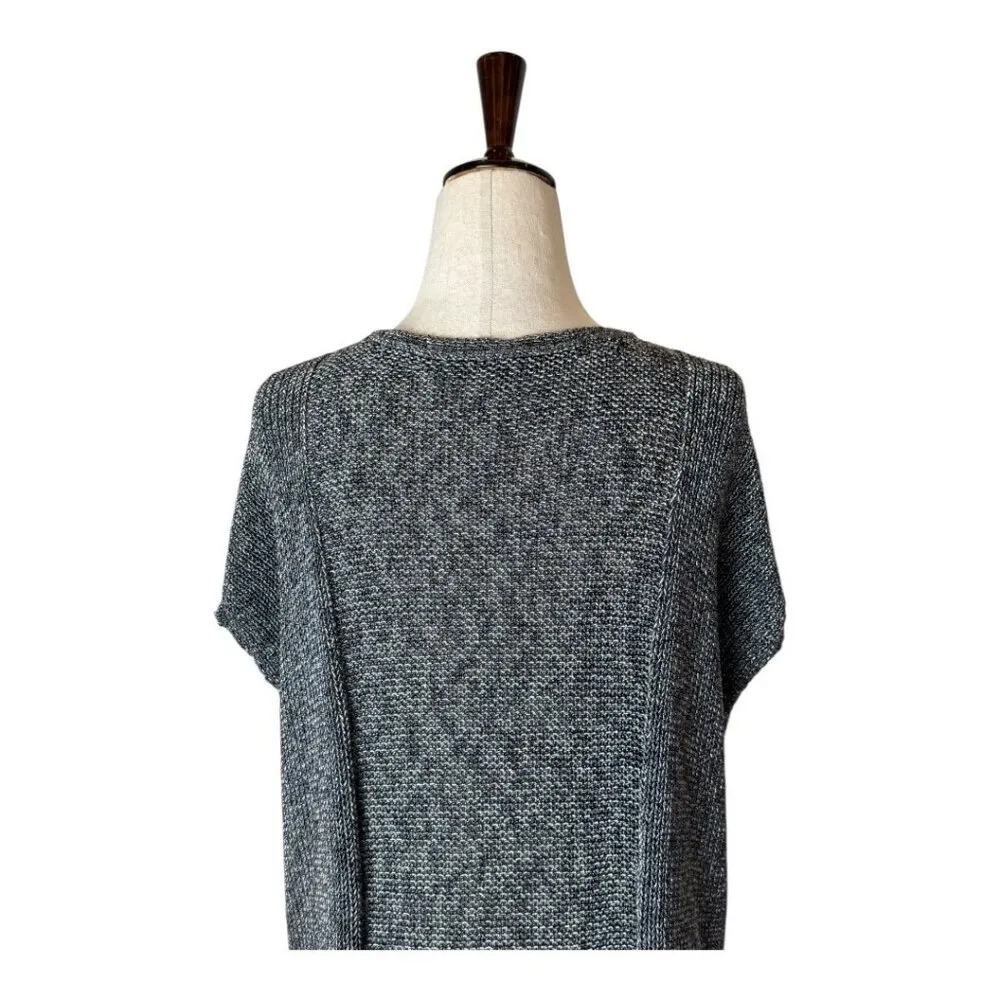 Lafayette 148 Sweater Women Small Black Silver Short Sleeve Hi Low Mature Career - Image 4