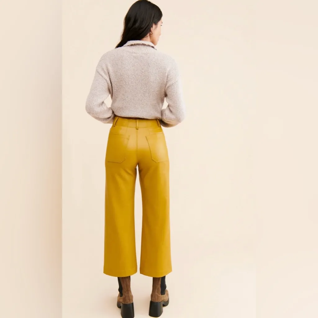 Anthropologie Maeve Collette Plum Vegan Leather Pants NWOT - Image 9