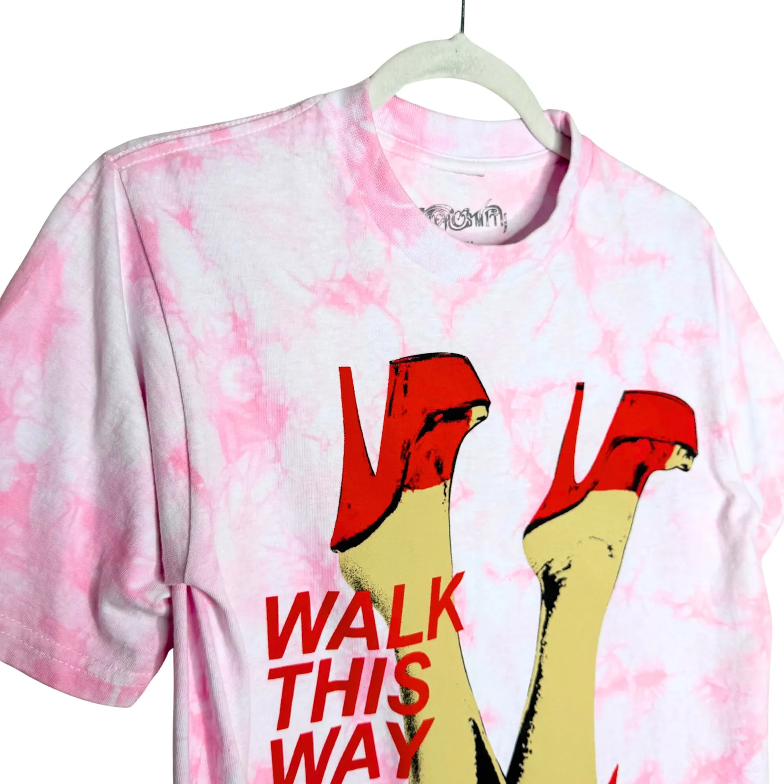 Aerosmith Pink Tie Dye Short Sleeve Graphic Band Tee Shirt Size Small T-Shirt - Image 2