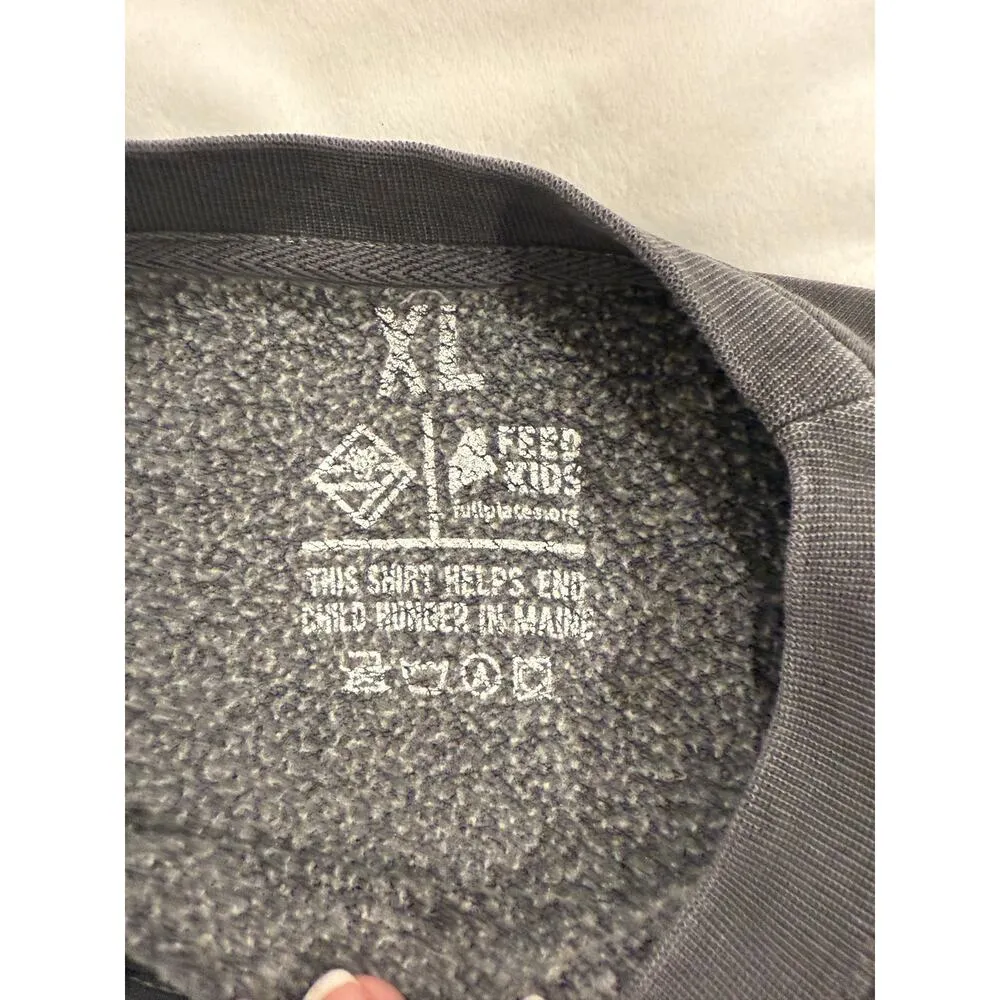 Feed Kids Long Sleeve Graphic Print Pullover Sweatshirt Gray Women's Size XL - Image 7