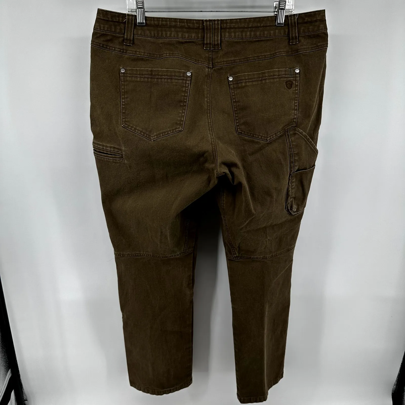 Kuhl The Law Jeans Straight Cotton Canvas Drop-In Pocket Mid Rise Dark Khaki 16R - Image 8