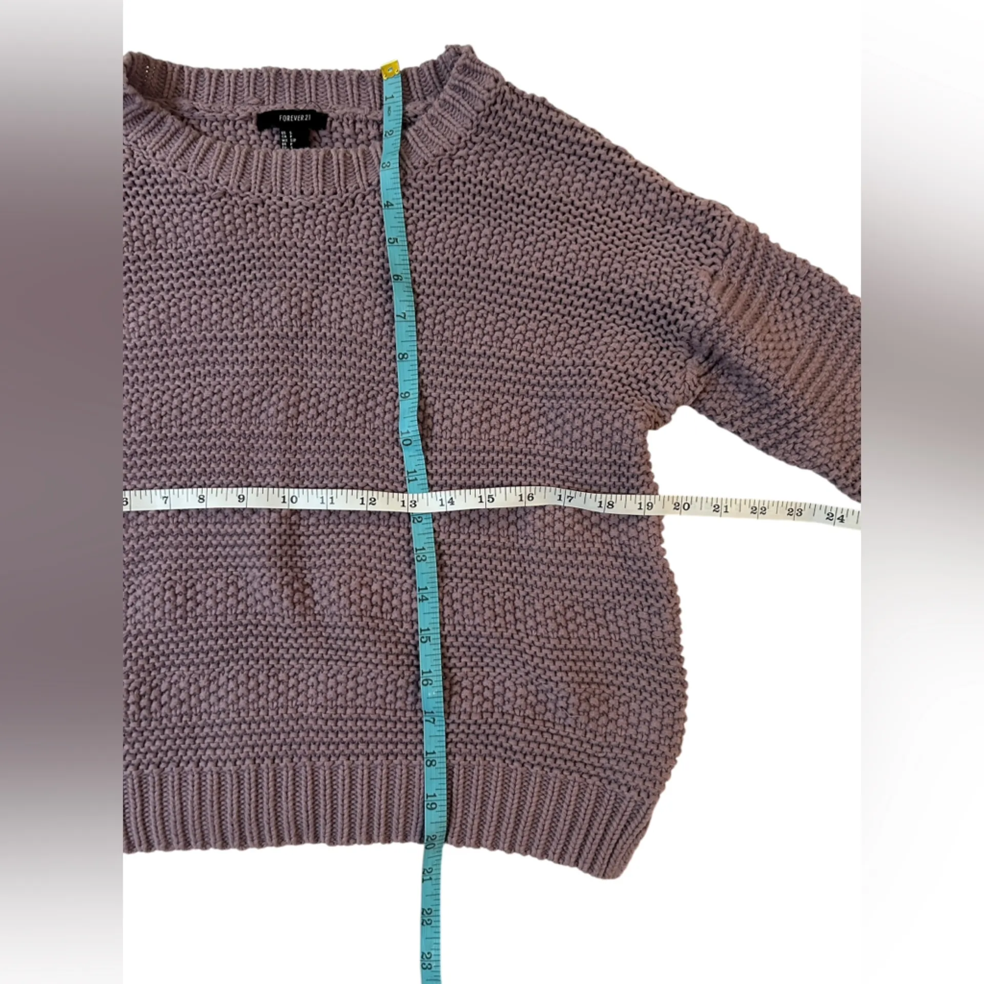 Forever 21 Lavender Tight Knit Long Sleeve Pull Over Sweater | Cozy Fall Vibes - Image 3