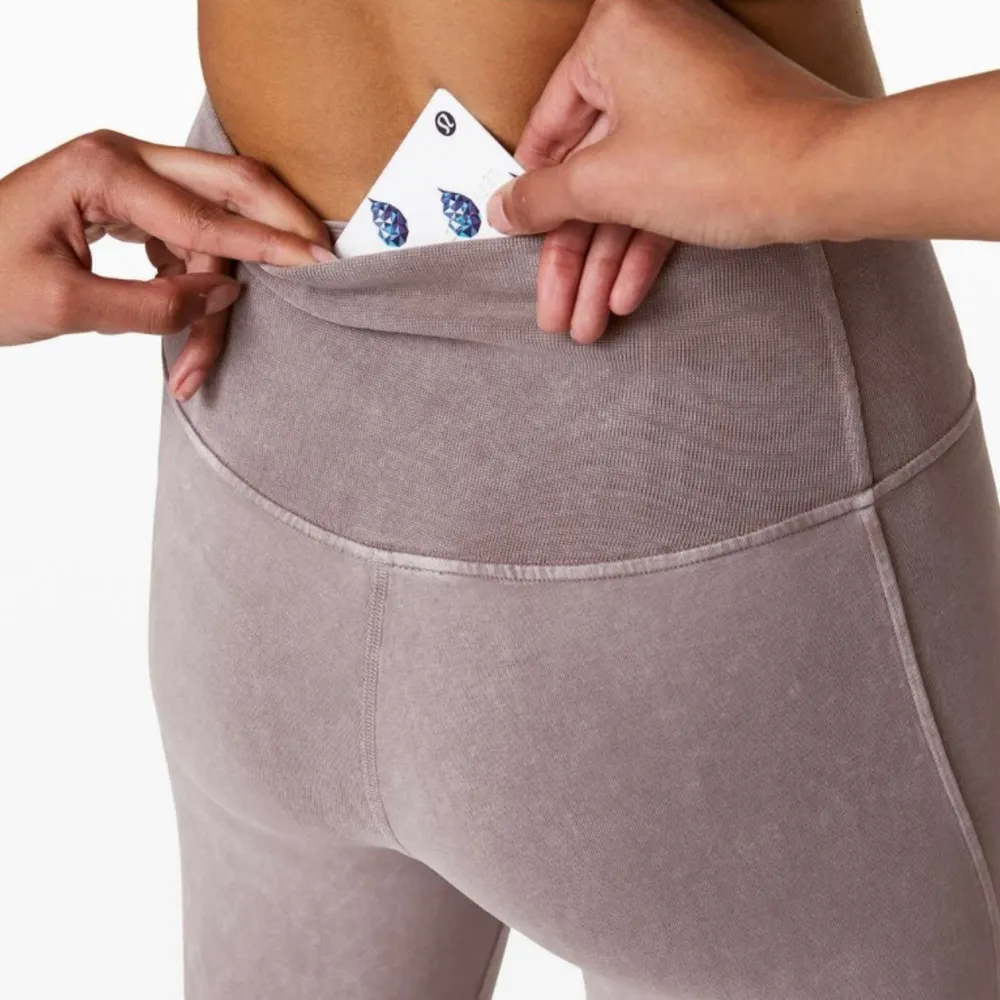 Lululemon Athletica Inner Glow High Rise Tight Cotton Washed Half Moon Gray 4 - Image 5