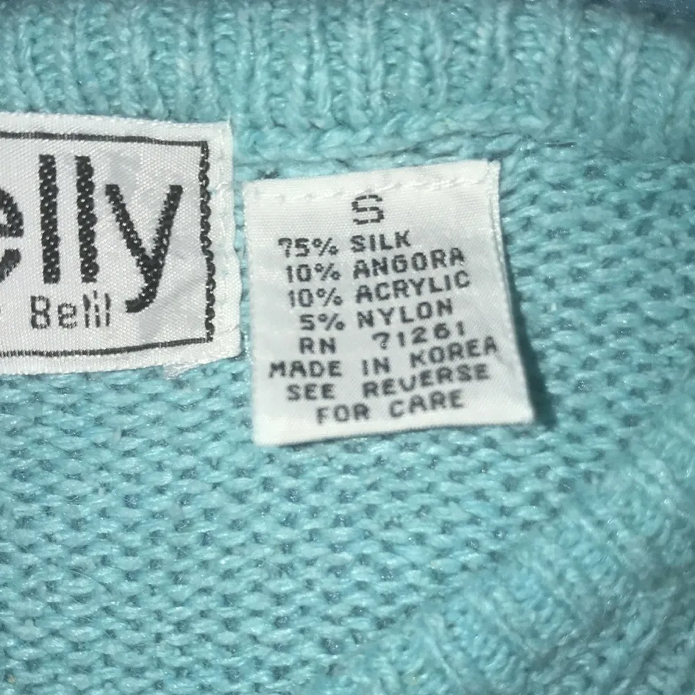 CLOVELLY By Zachary Belil silk angora blend knit sweater short sleeves size S - Image 5