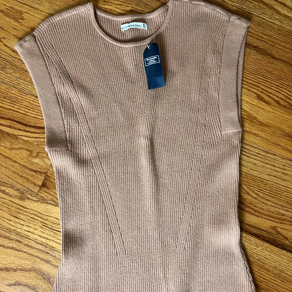 Abercrombie & Fitch Tan Knit Mini Dress NWT - Image 4