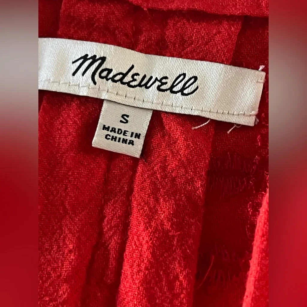 Madewell Linen Blend Embroidered Belted Dress By Madewell!! Size S - Image 11