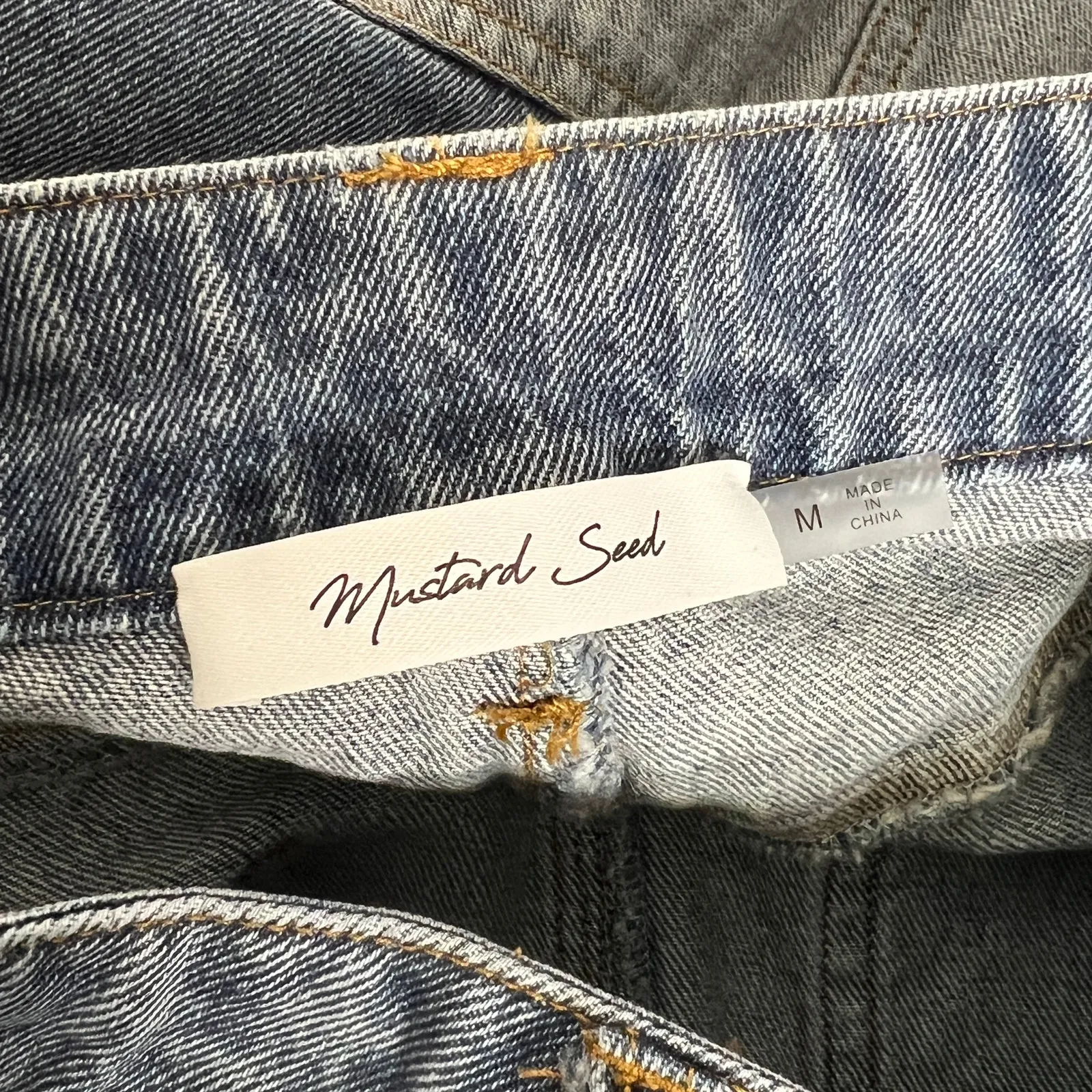 Mustard Seed Denim Midi Jean Skirt Size Medium - Image 3