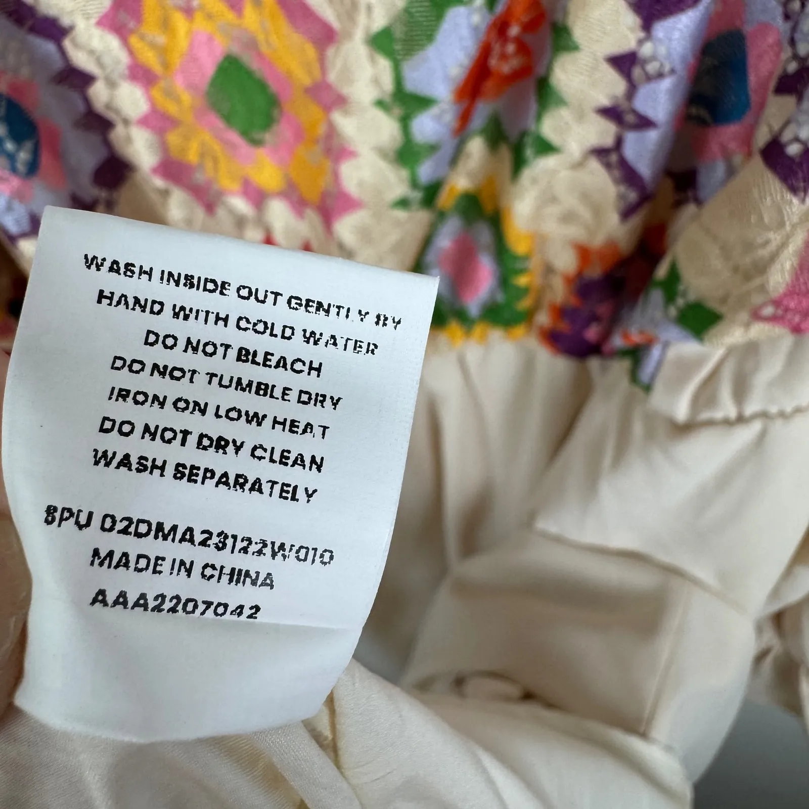 Bloomchic Crochet Square Neck Midi Dress Size 18/20 Cream Cottagecore Boho Flowy Orange - Image 10