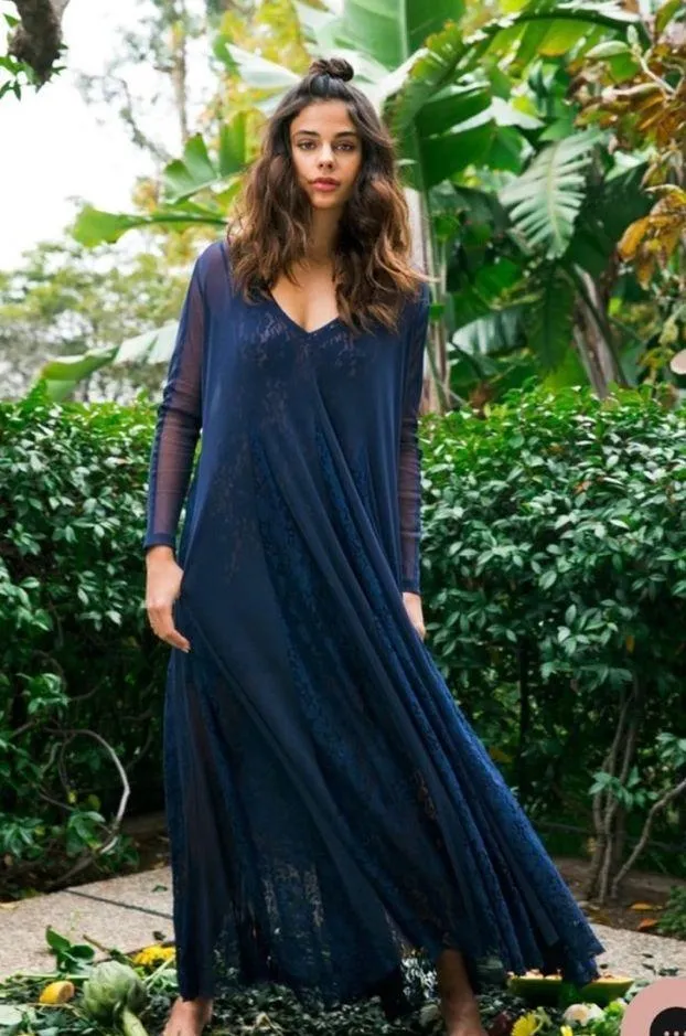 We Are HAH NWT (Hot As Hell) Mama C Lace Sheer Dress in Navy - Image 2