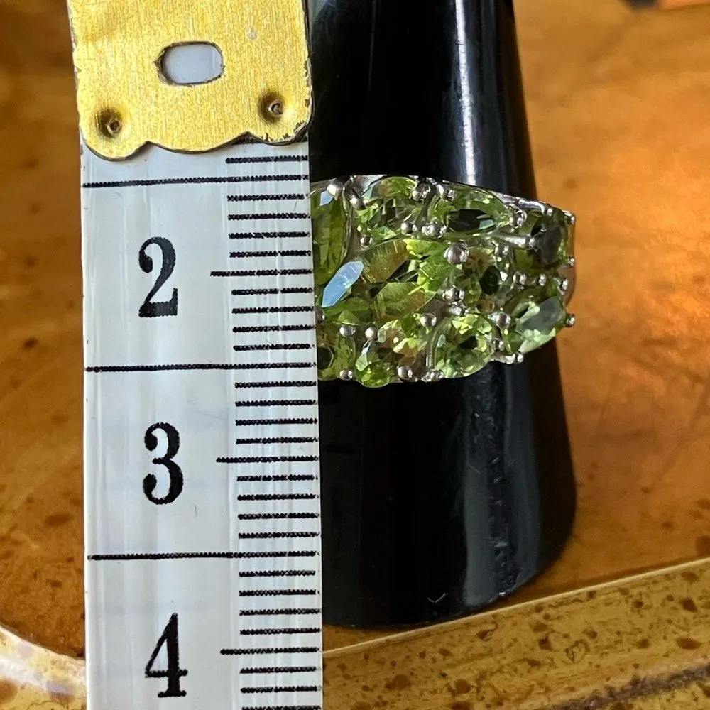 Natural Peridot Sterling Silver Ring Size 10 - Image 7