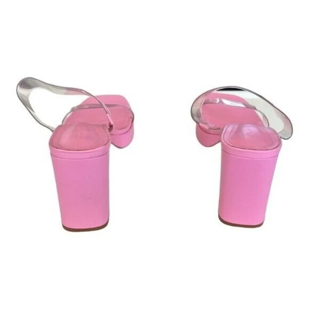 SCHUTZ Ariella Platform Block Heel Rose Transparent Straps Size 10.5 NEW $135 - Image 5