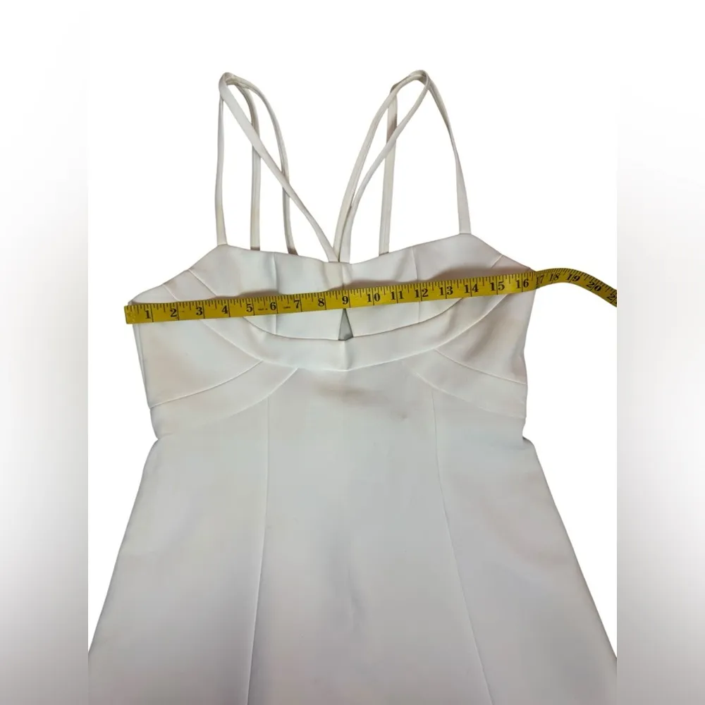 BCBGMAXAZIA white dress short straps cocktail party wedding prom Size 10. E39 - Image 13